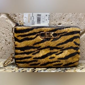 NWT Michael Kors Small Key Card Holder Haircalf - Retail $178